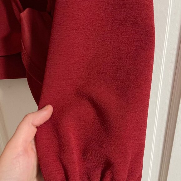 Madewell Texture and Thread Red Wrap Top Medium - Picture 7 of 10